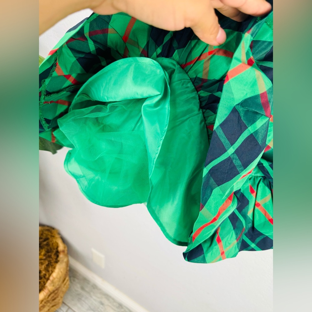 Janie and Jack Green Emerald Plaid Tiered Holiday Dress - Picture 7 of 7